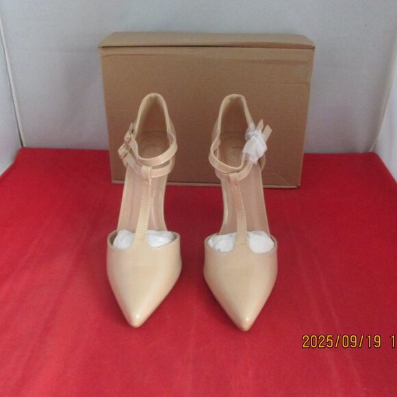 Journee Collection Tru T Strap Stiletto Pumps $85 - US Size 8 1/2 - Nude - 1350 - Picture 4 of 11